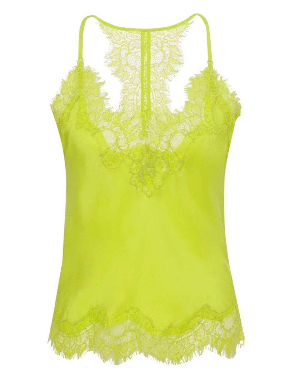 Gold Hawk 100% Silk Racerback Cami Lime